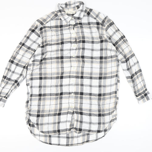 L.O.G.G. Women’s Multicoloured Plaid Viscose Button-Up Shirt Size 10