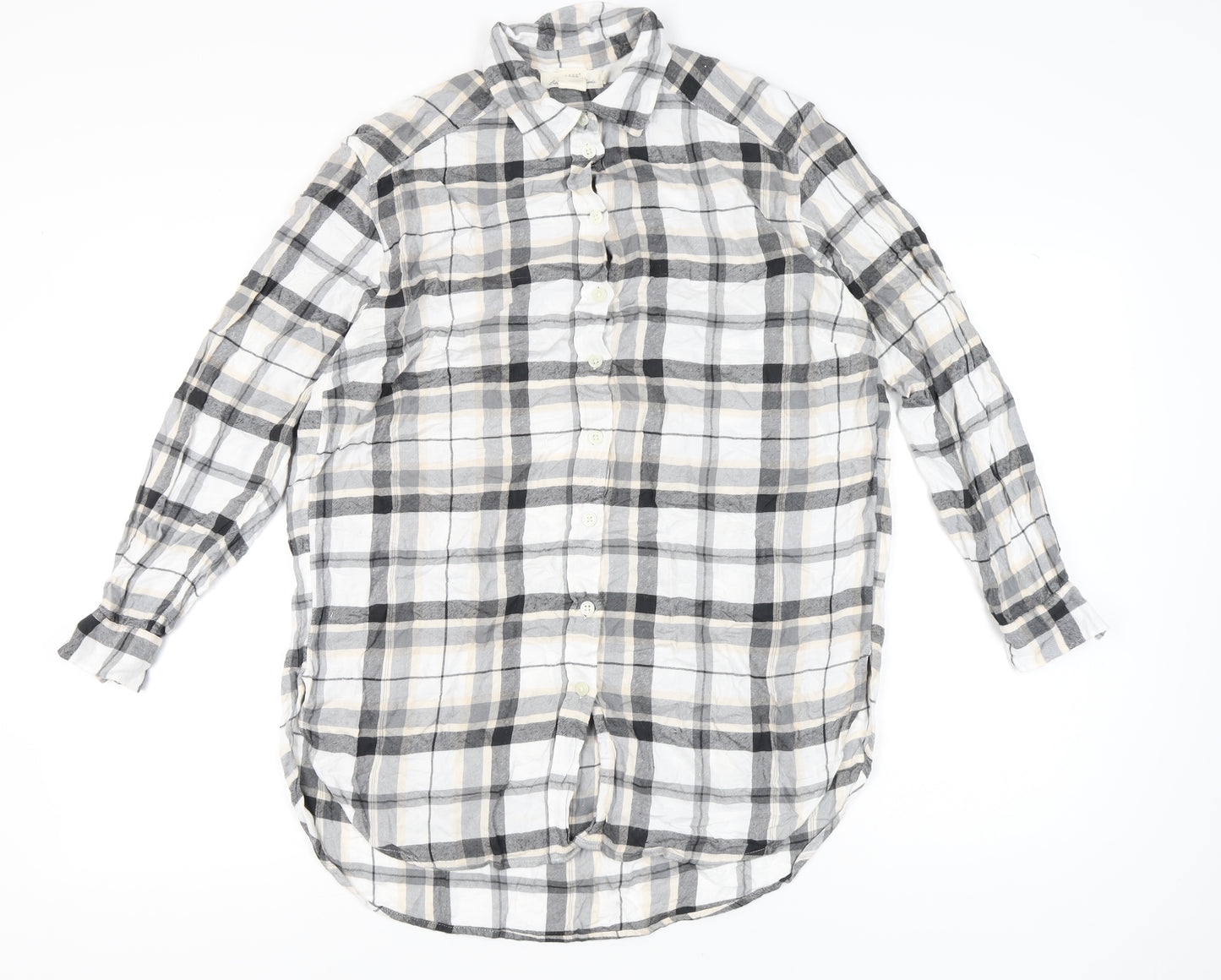 L.O.G.G. Women’s Multicoloured Plaid Viscose Button-Up Shirt Size 10