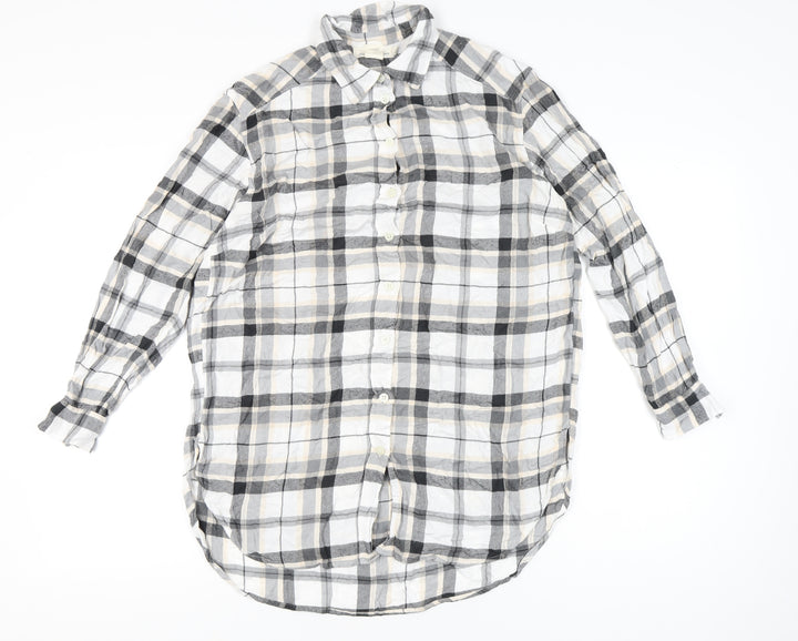 L.O.G.G. Women’s Multicoloured Plaid Viscose Button-Up Shirt Size 10