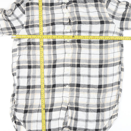 L.O.G.G. Women’s Multicoloured Plaid Viscose Button-Up Shirt Size 10