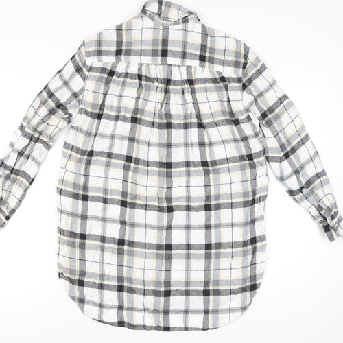 L.O.G.G. Women’s Multicoloured Plaid Viscose Button-Up Shirt Size 10