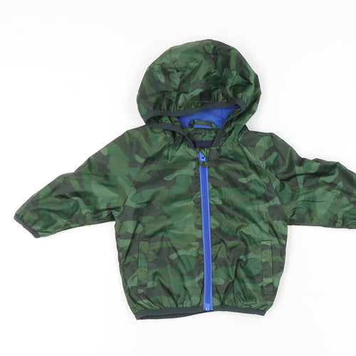 Next Unisex Baby Green Camouflage Windbreaker Jacket 6-9 Months Hooded