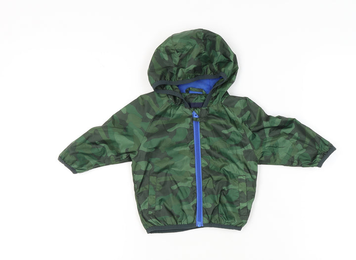 Next Unisex Baby Green Camouflage Windbreaker Jacket 6-9 Months Hooded