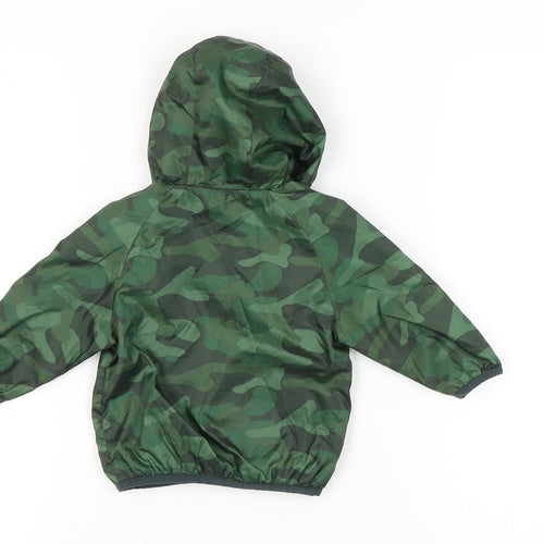 Next Unisex Baby Green Camouflage Windbreaker Jacket 6-9 Months Hooded