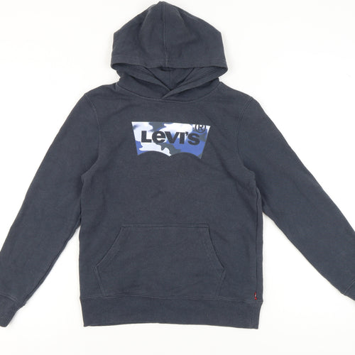 Levi's Boys Blue Pullover Hoodie 12 Years Logo Graphic Cotton Blend