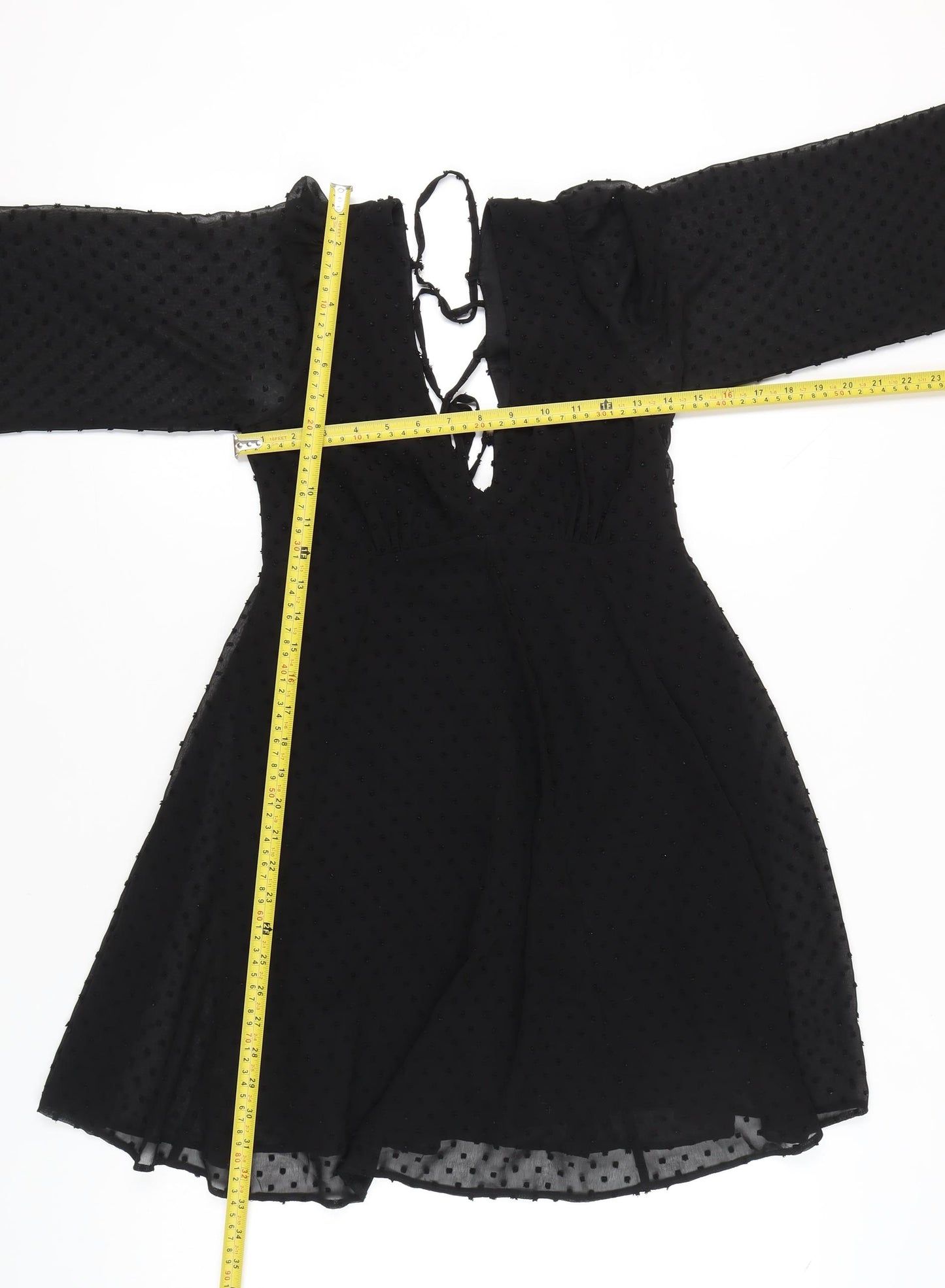 ASOS DESIGN Women’s Black Size 4 Short A-Line Lace Up Dress