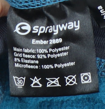 Sprayway Womens Blue Fleece Jacket UK 10 Lightweight Outdoor Full Zip