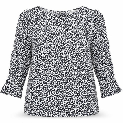Esprit Women’s Blue Floral Blouse M 3/4 Sleeve Viscose