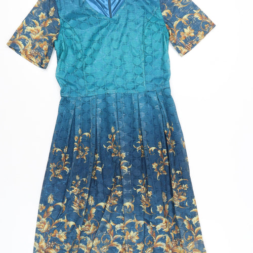 Tenki Women’s Blue Floral Fit & Flare Dress Size 8