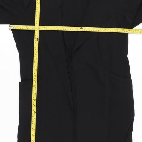 Wallis Petite Women's Black Long Coatigan UK 8 Polyester 3/4 Sleeve