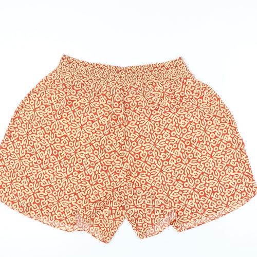 Encuentro Women’s Orange Geometric Shorts Size L Polyester