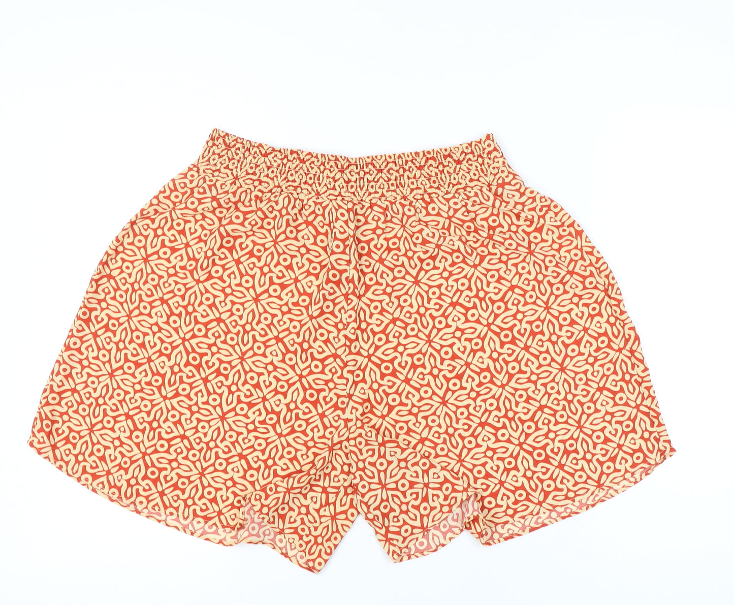 Encuentro Women’s Orange Geometric Shorts Size L Polyester