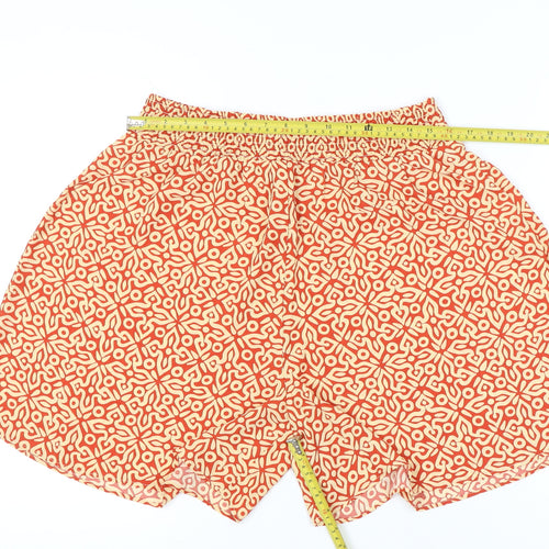 Encuentro Women’s Orange Geometric Shorts Size L Polyester