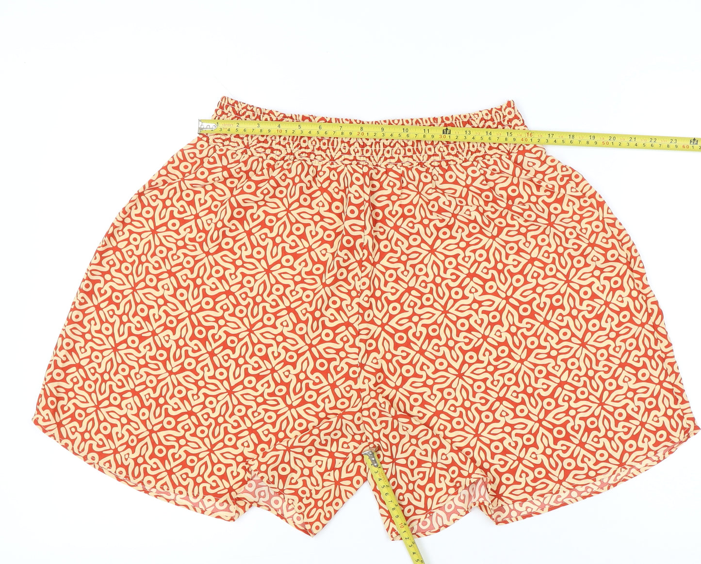 Encuentro Women’s Orange Geometric Shorts Size L Polyester