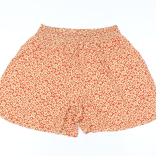 Encuentro Women’s Orange Geometric Shorts Size L Polyester