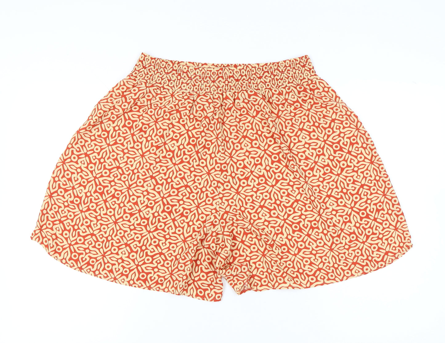 Encuentro Women’s Orange Geometric Shorts Size L Polyester
