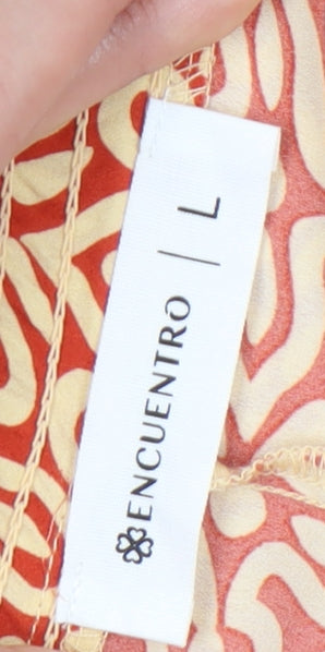 Encuentro Women’s Orange Geometric Shorts Size L Polyester