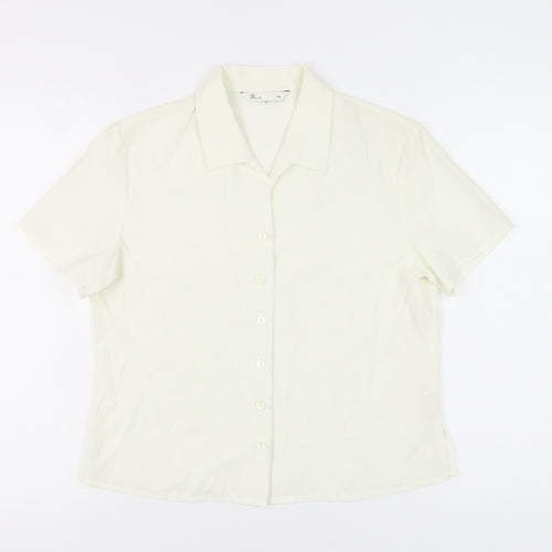 BHS Women’s Ivory Short Sleeve Button-Up Shirt Size 14