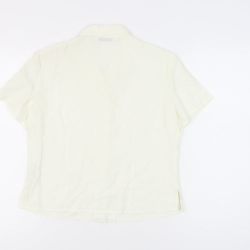 BHS Women’s Ivory Short Sleeve Button-Up Shirt Size 14