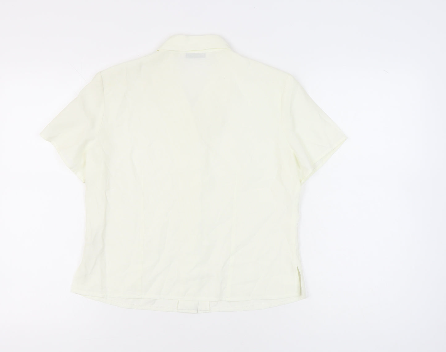 BHS Women’s Ivory Short Sleeve Button-Up Shirt Size 14