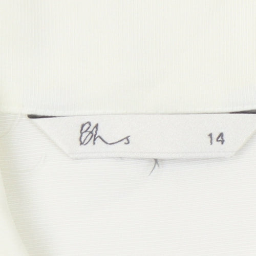 BHS Women’s Ivory Short Sleeve Button-Up Shirt Size 14
