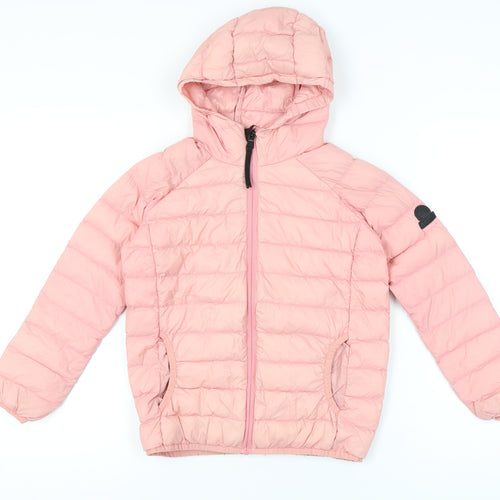 TOG24 Girls Pink Puffer Jacket 12 Years Hooded Quilted Down Coat