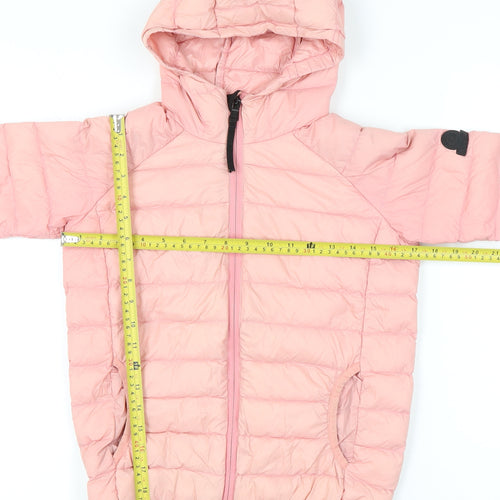 TOG24 Girls Pink Puffer Jacket 12 Years Hooded Quilted Down Coat