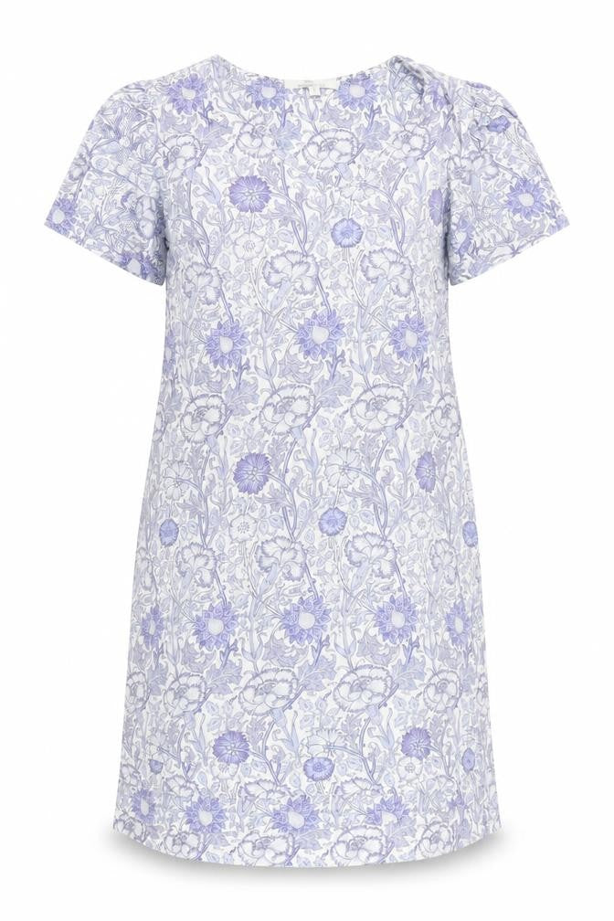 Front view of Next x Morris & Co Women’s Multicoloured, size UK 8, Floral Shift Dress
