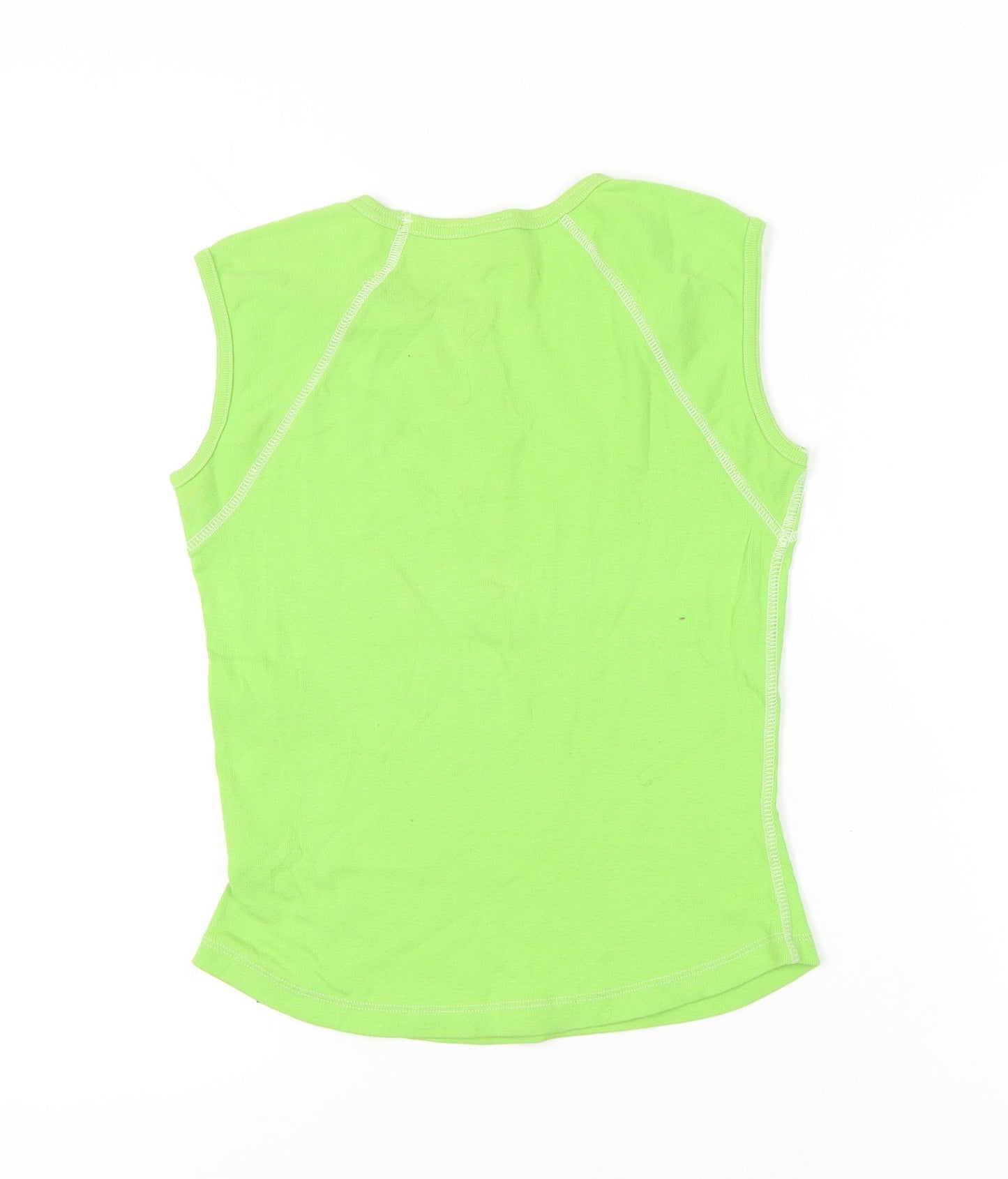 Hamnett Women’s Green Cotton Rhinestone Tank Top Size M