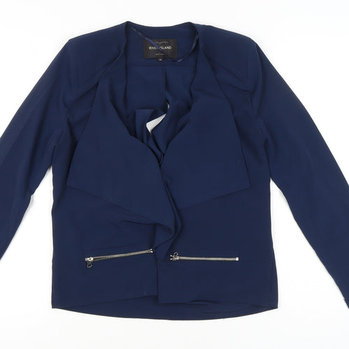 River Island Women’s Blue Size 10 Classic Zip Jacket Workwear