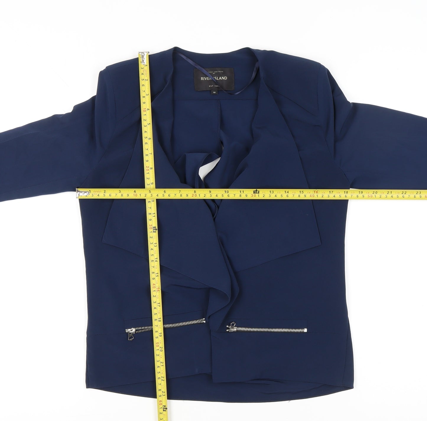 River Island Women’s Blue Size 10 Classic Zip Jacket Workwear