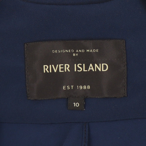 River Island Women’s Blue Size 10 Classic Zip Jacket Workwear