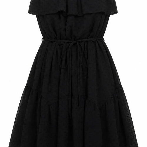 ASOS Women Black Size 10 Strapless Short Polka Dot Chiffon Dress