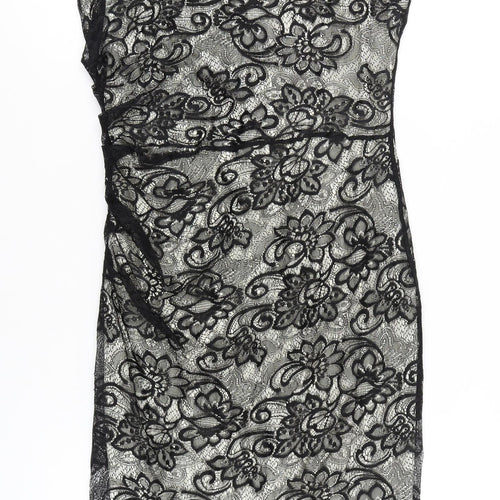 Mango Women’s Black Lace Knee Length Sheath Dress Size 12