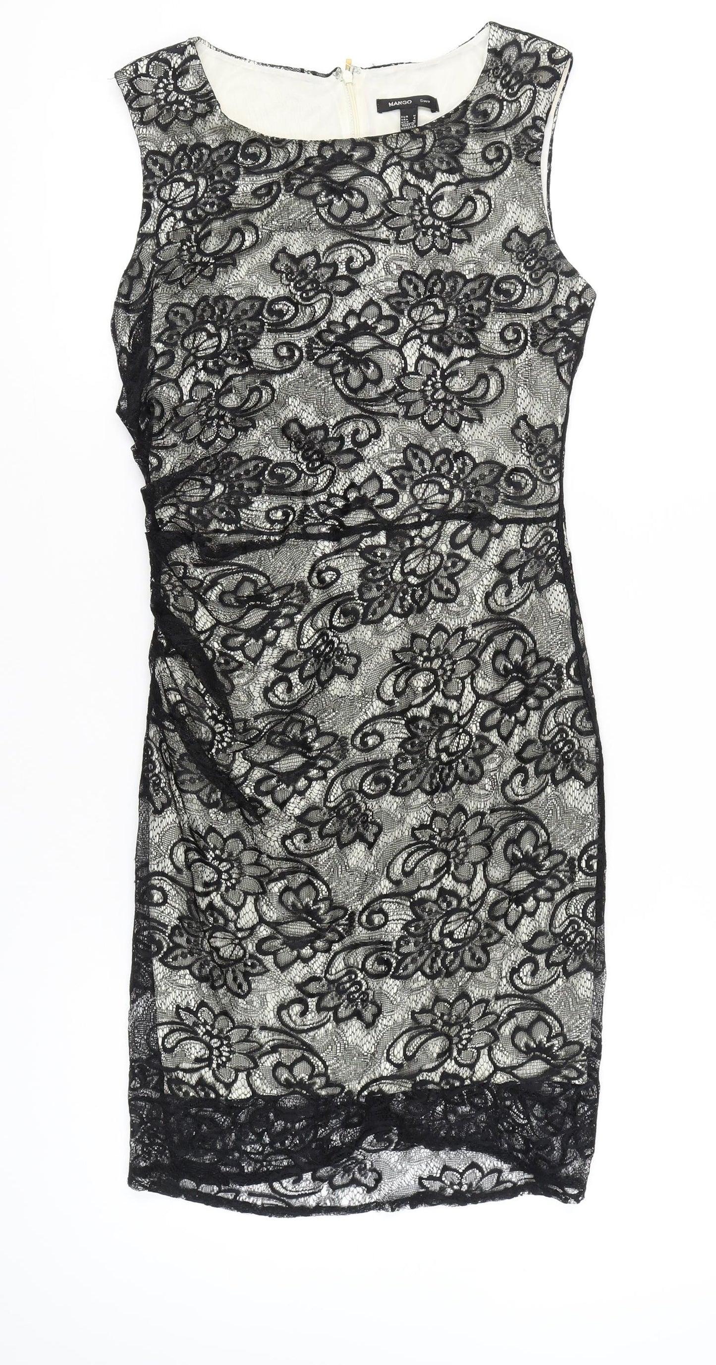 Mango Women’s Black Lace Knee Length Sheath Dress Size 12