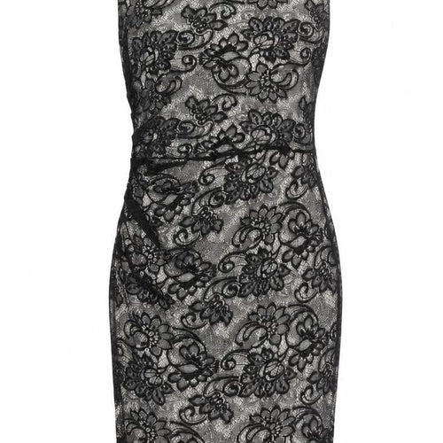 Mango Women’s Black Lace Knee Length Sheath Dress Size 12