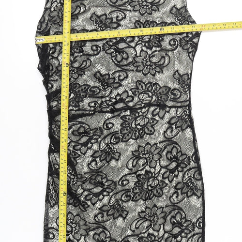 Mango Women’s Black Lace Knee Length Sheath Dress Size 12