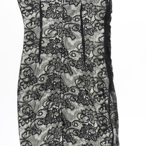 Mango Women’s Black Lace Knee Length Sheath Dress Size 12