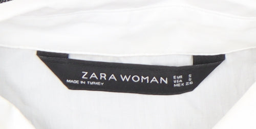 Zara Women Black Check Ruffle Pinafore Dress Size 8 Workwear