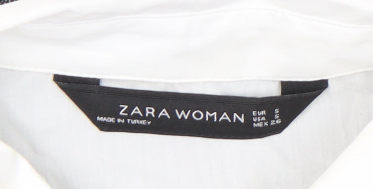 Zara Women Black Check Ruffle Pinafore Dress Size 8 Workwear