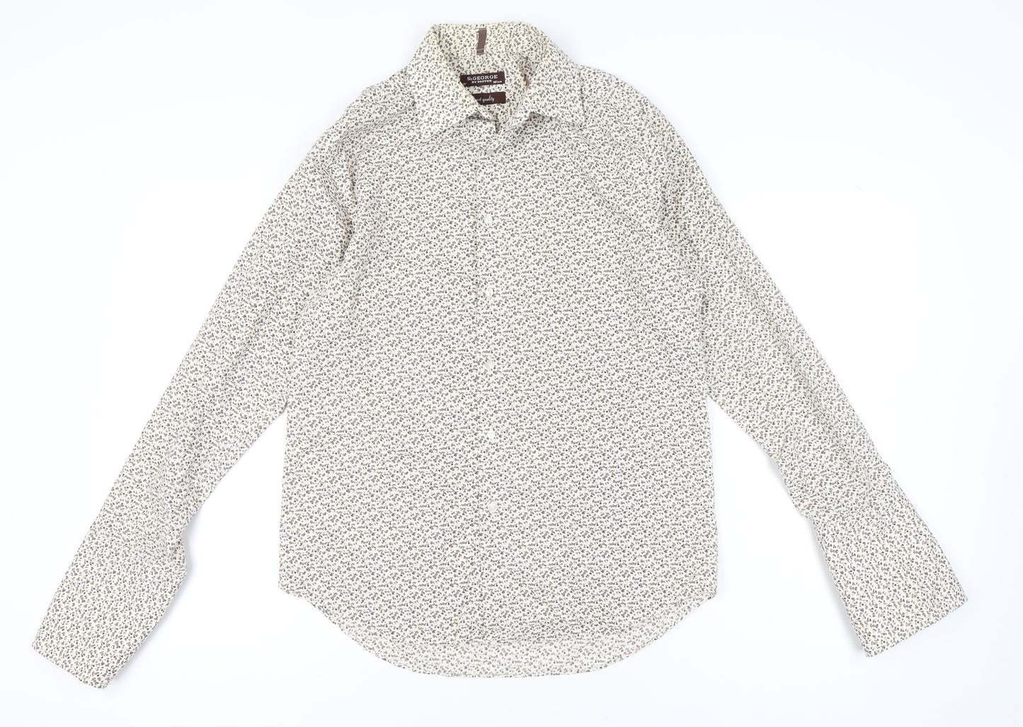 St George by Duffer Men’s Multicoloured Floral Cotton Dress Shirt Size 15