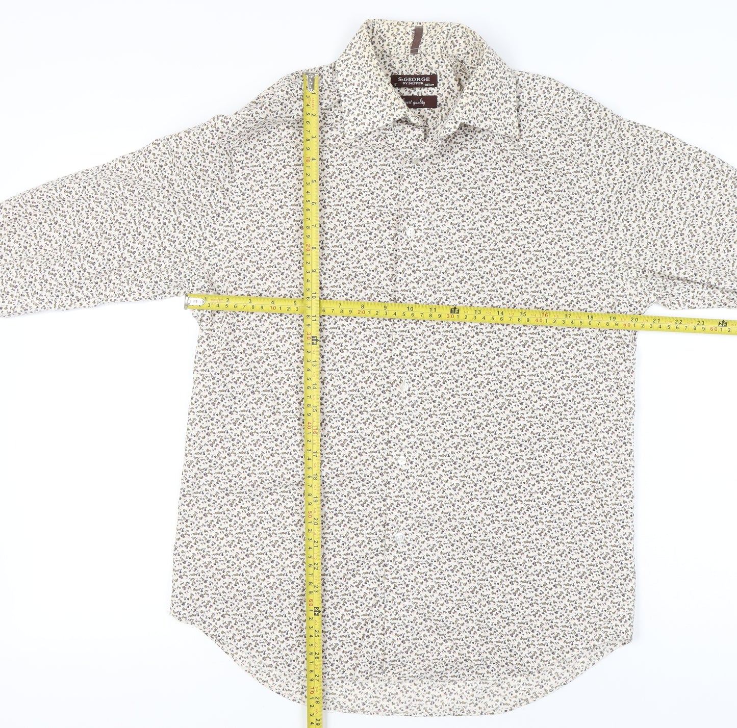 St George by Duffer Men’s Multicoloured Floral Cotton Dress Shirt Size 15