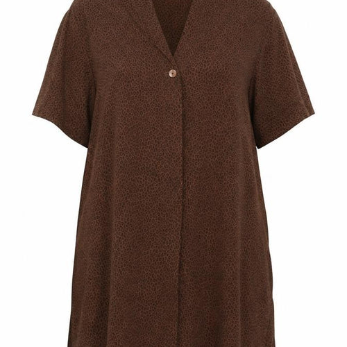 Alexon Women’s Brown Animal Print Blouse Size 14 Short Sleeve