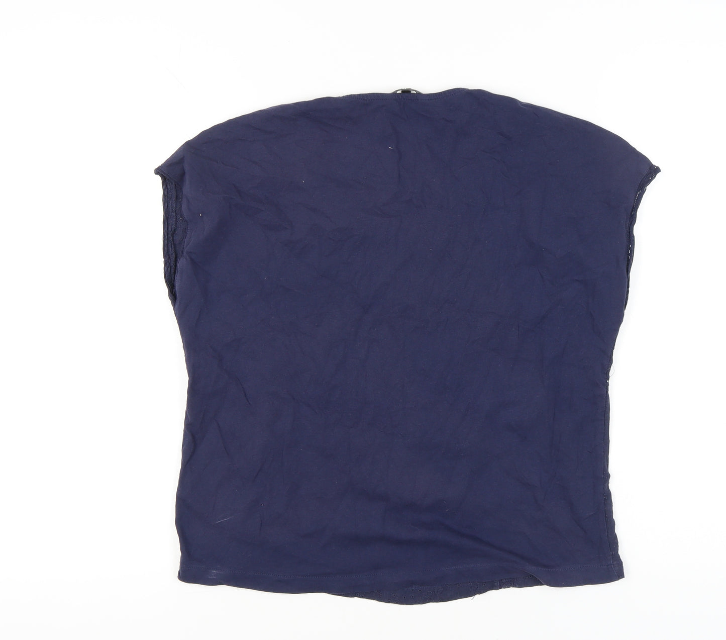 Next Women’s Blue Cotton Tunic Blouse UK 10 Sleeveless Summer Top