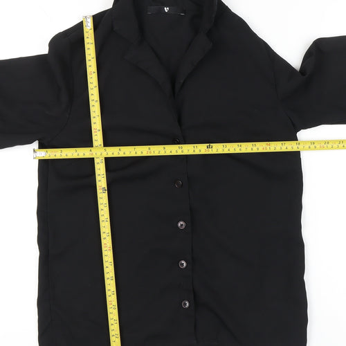 Very Women Black Size 6 Button-Up Long Sleeve Polyester Shirt
