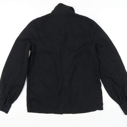 Very Women Black Size 6 Button-Up Long Sleeve Polyester Shirt