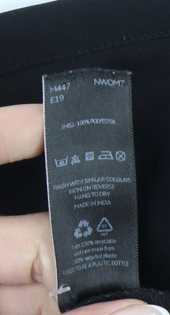 Very Women Black Size 6 Button-Up Long Sleeve Polyester Shirt