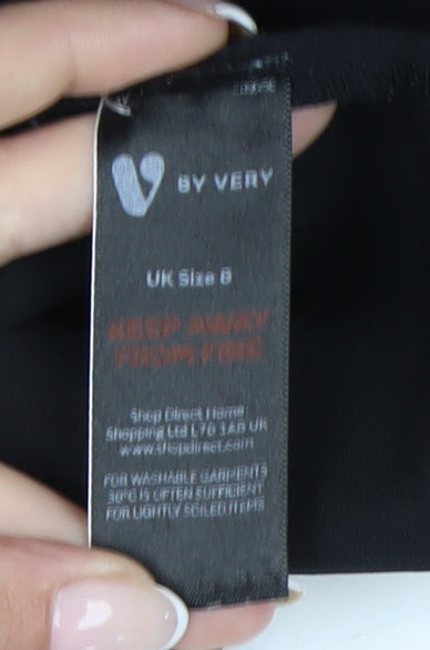 Very Women Black Size 6 Button-Up Long Sleeve Polyester Shirt