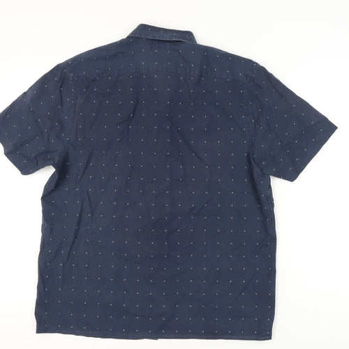 Ted Baker Men’s Blue Polka Dot Short Sleeve Button-Up Shirt Size L