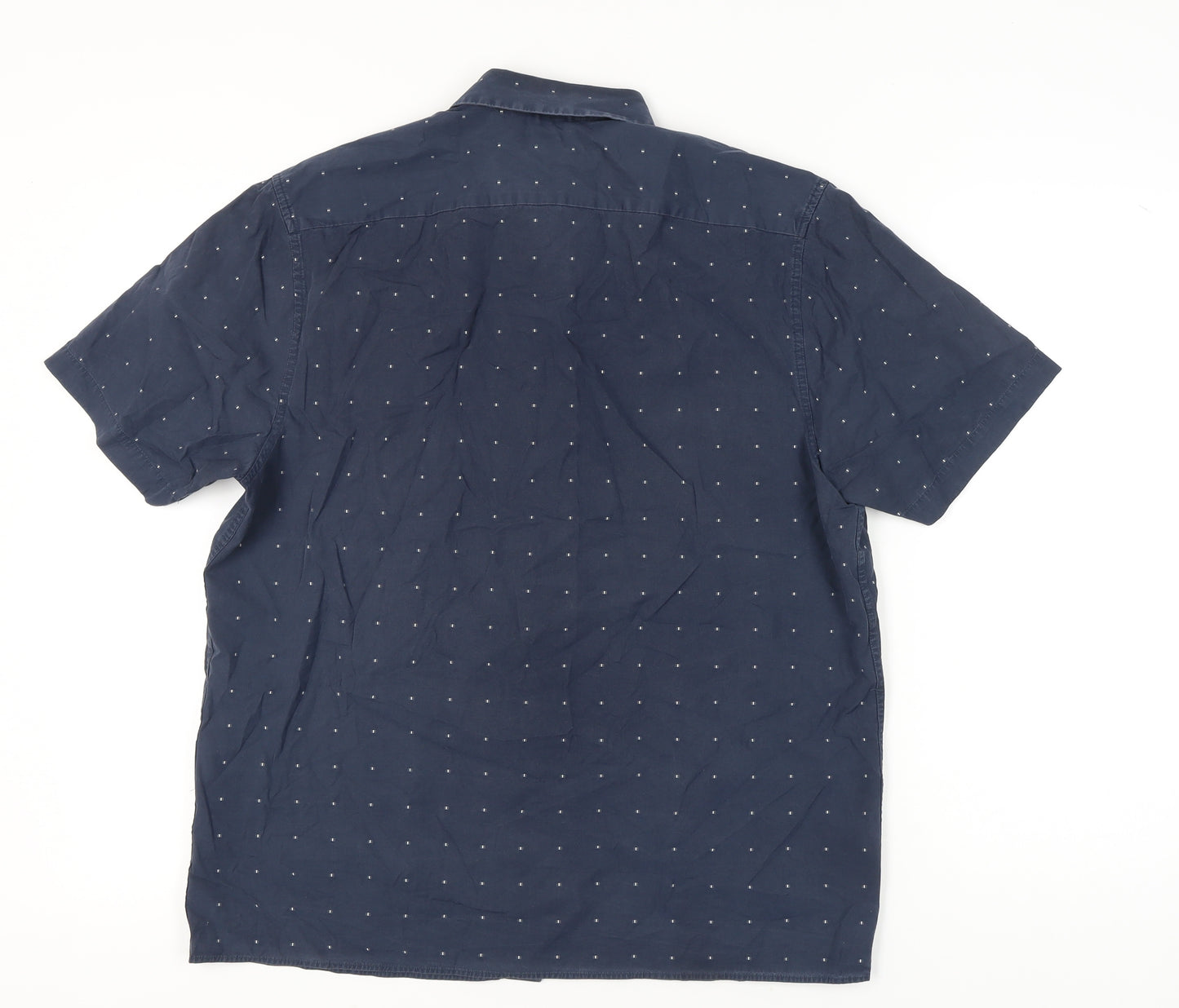 Ted Baker Men’s Blue Polka Dot Short Sleeve Button-Up Shirt Size L
